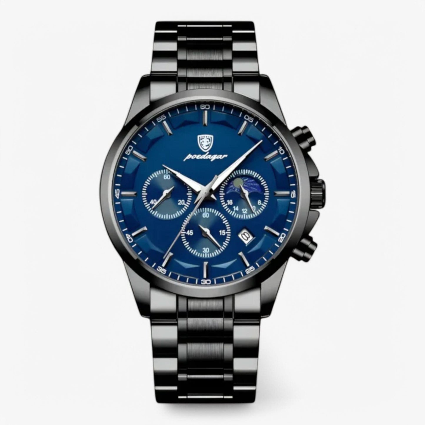 Classic Men's Brown Leather Chrono Watch