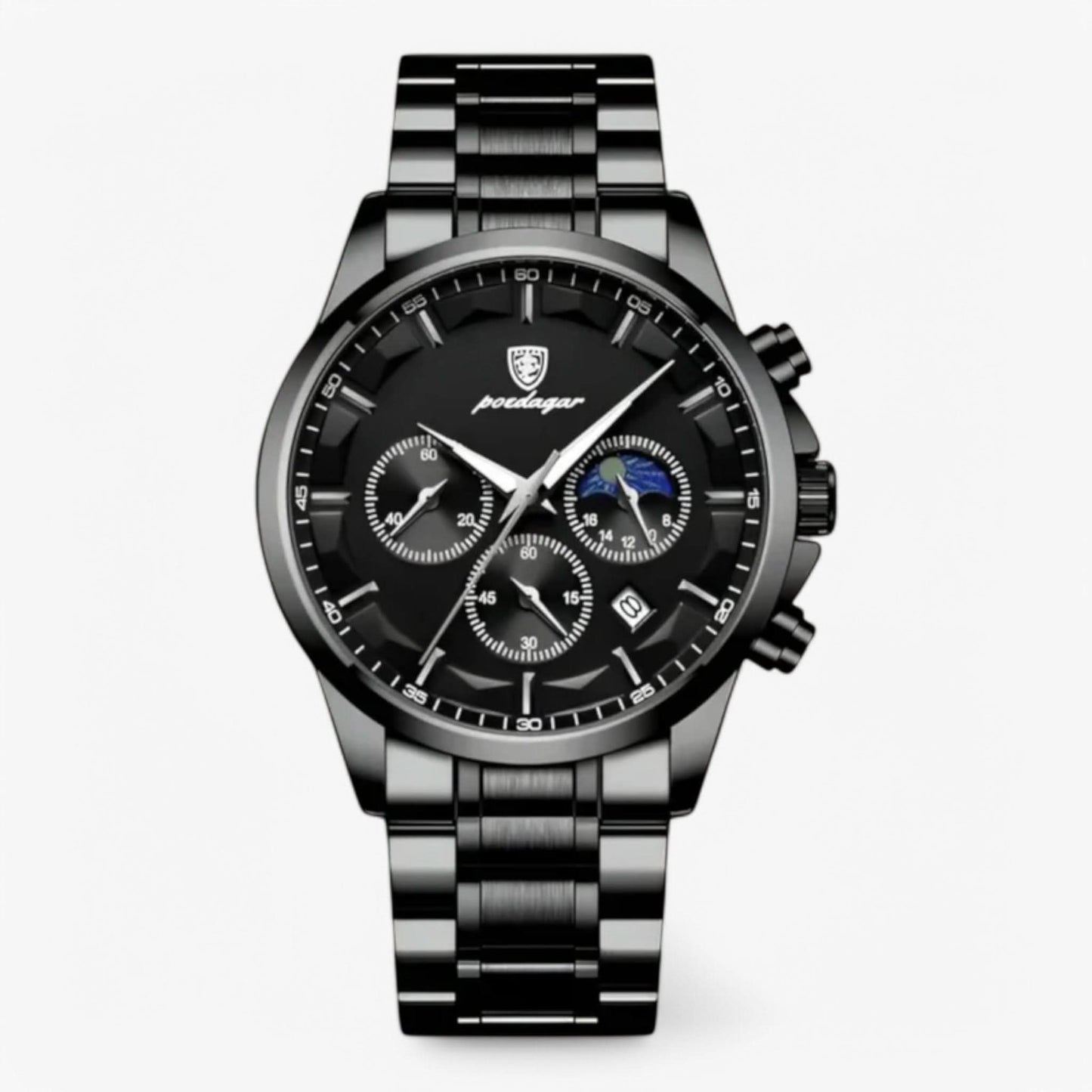 Classic Men's Brown Leather Chrono Watch