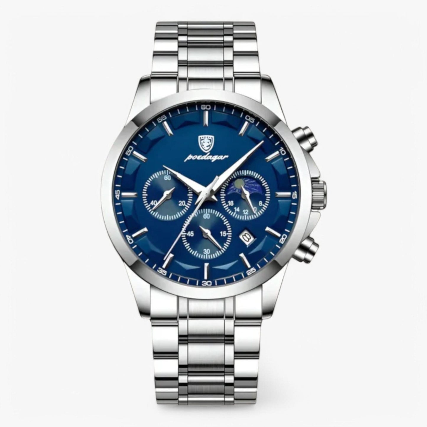 Classic Men's Brown Leather Chrono Watch