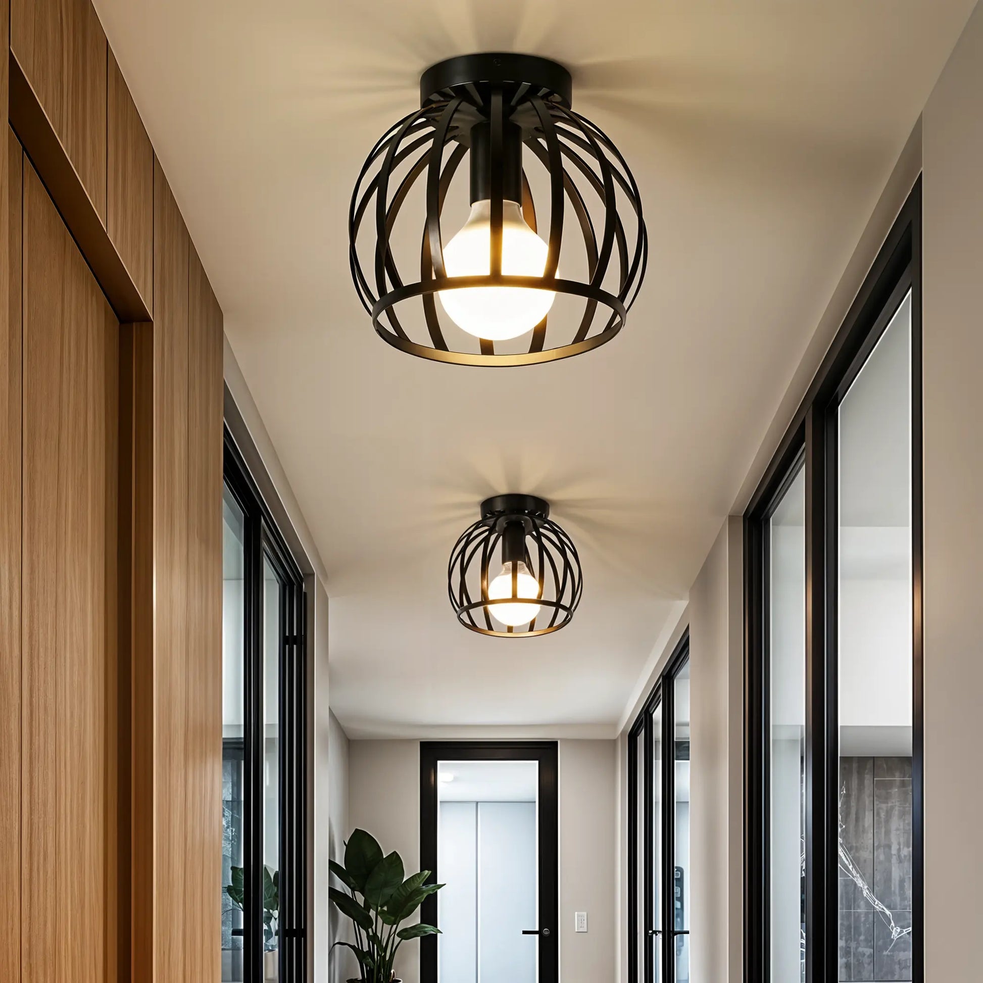 Edgy Metal Ceiling Light Black - Halri