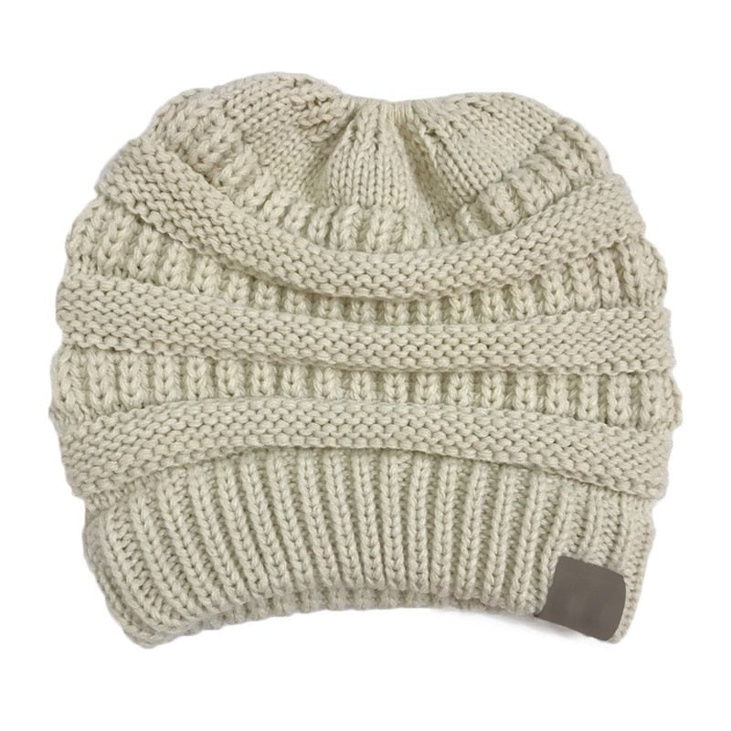 Slouchy Ponytail Winter Hat