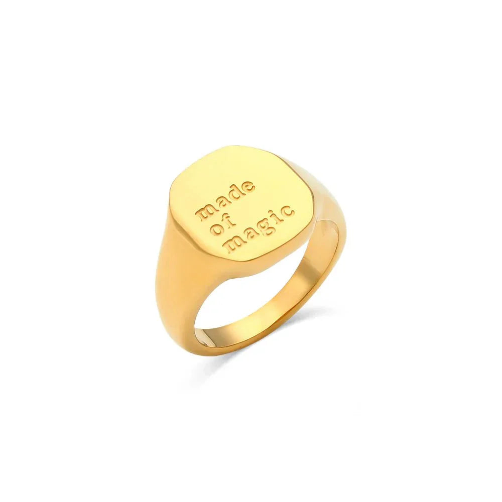 Inspirational Quote Engraved Silver Rings