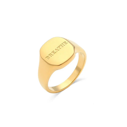 Inspirational Quote Engraved Silver Rings