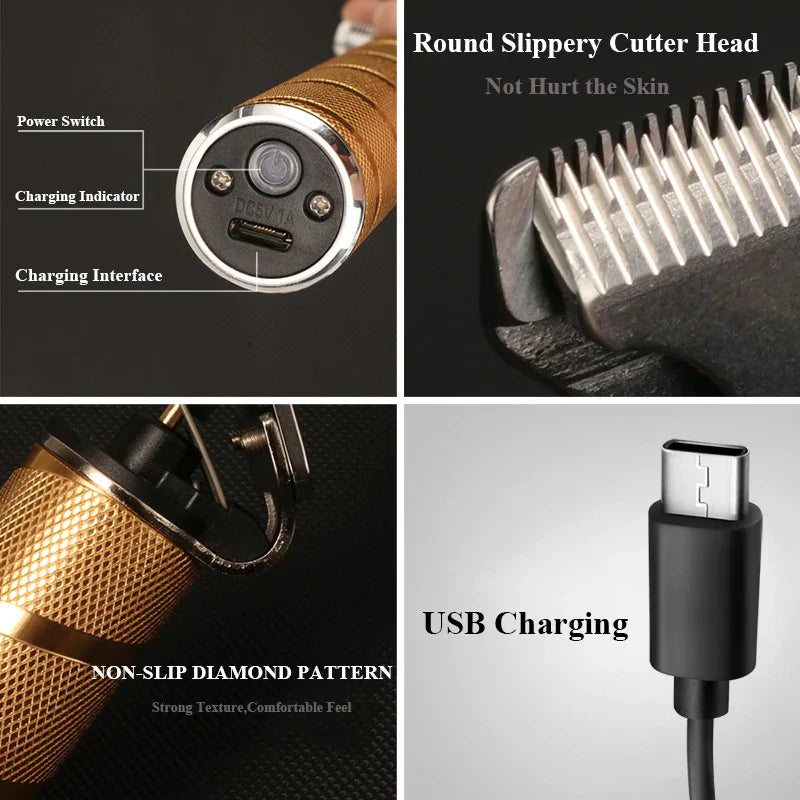 Premium Cordless Hair Trimmers for Men Gold Kit