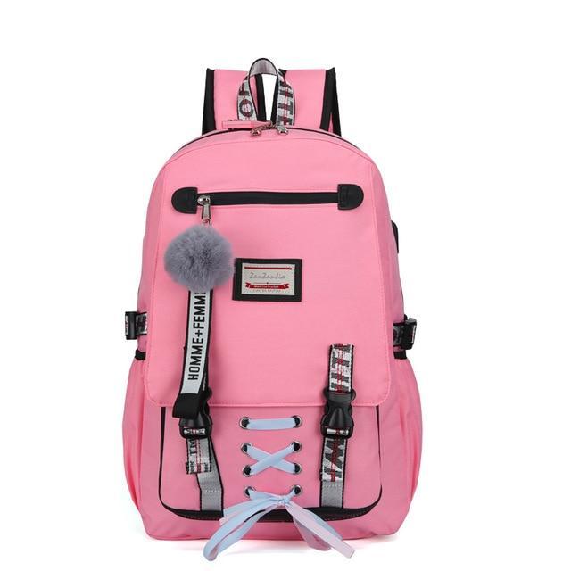 Safe Big Student Backpack for Girls with USB Charger Lock - Halri