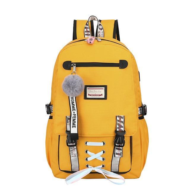 Safe Big Student Backpack for Girls with USB Charger Lock
