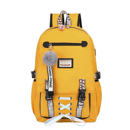 Safe Big Student Backpack for Girls with USB Charger Lock