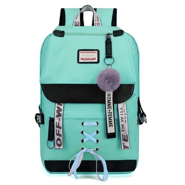 Safe Big Student Backpack for Girls with USB Charger Lock