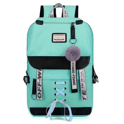 Safe Big Student Backpack for Girls with USB Charger Lock