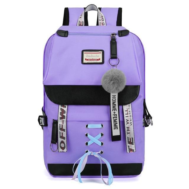 Safe Big Student Backpack for Girls with USB Charger Lock