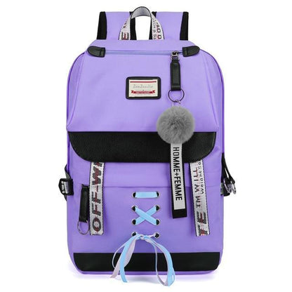 Safe Big Student Backpack for Girls with USB Charger Lock