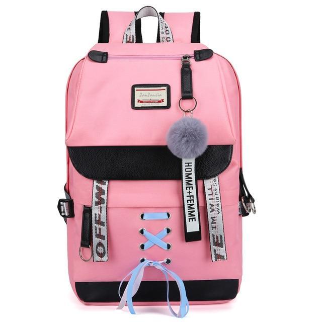 Safe Big Student Backpack for Girls with USB Charger Lock
