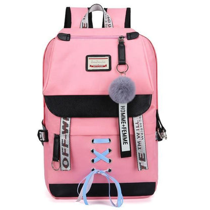 Safe Big Student Backpack for Girls with USB Charger Lock
