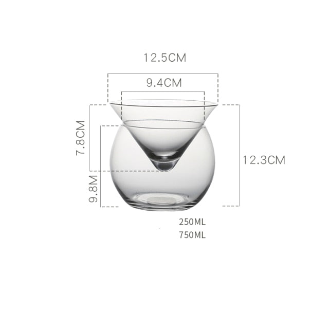Luxury Crystal Clear Martini Glass - Halri