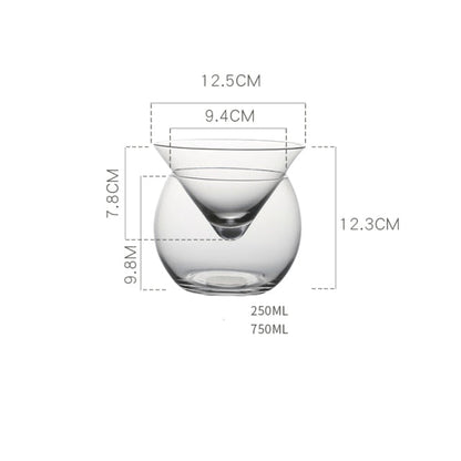 Luxury Crystal Clear Martini Glass - Halri