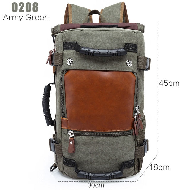 Versatile Men's Canvas Hiking Backpack