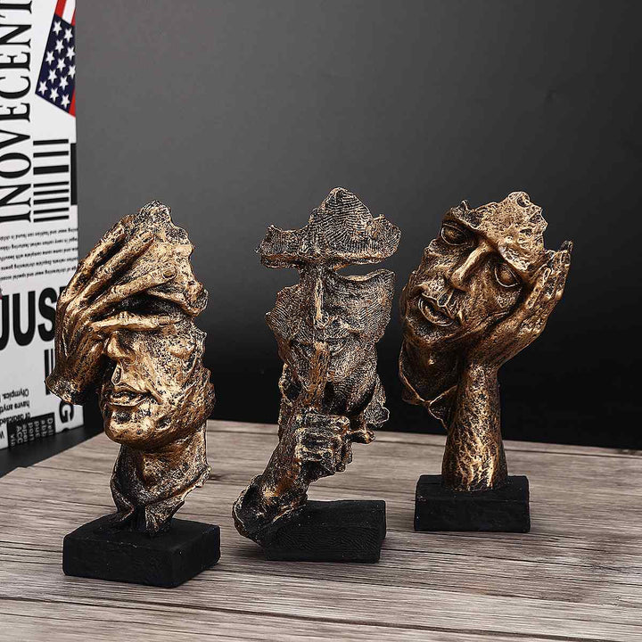 Unique Gold Art Sculpture - Modern Scandinavian Decor