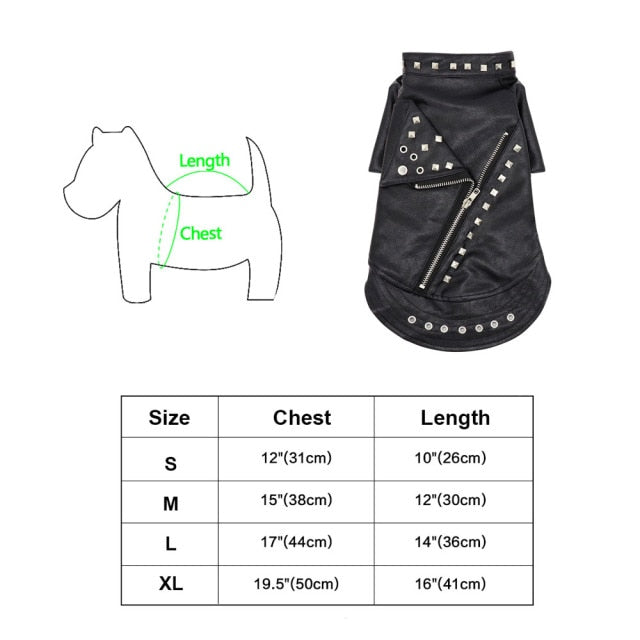 Stylish Chic Leather Dog Coat