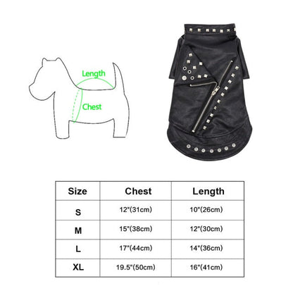 Stylish Chic Leather Dog Coat