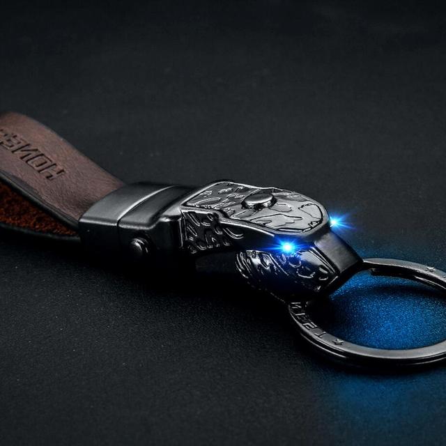Luxury Leather Animal Keychain Flashlight - Halri