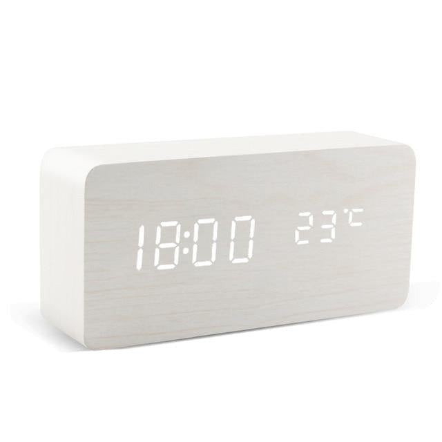 Rustic Wood LED Digital Alarm Clock
