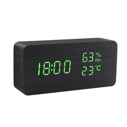 Rustic Wood LED Digital Alarm Clock