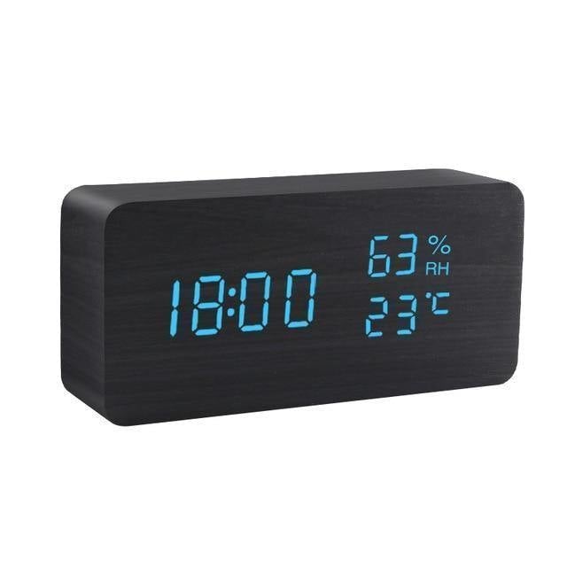 Rustic Wood LED Digital Alarm Clock