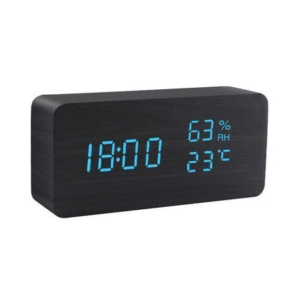 Rustic Wood LED Digital Alarm Clock