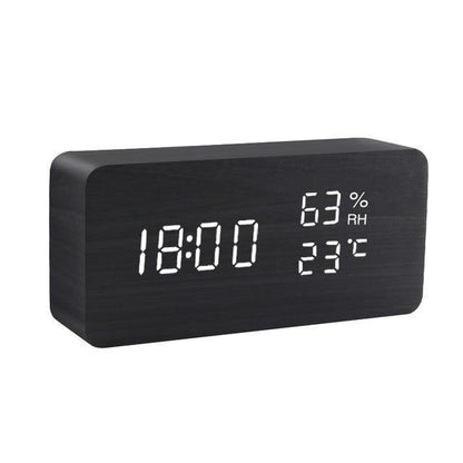 Rustic Wood LED Digital Alarm Clock
