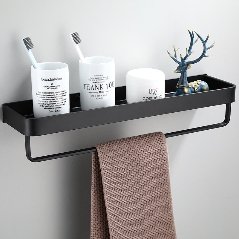 Contemporary Wall Shelf – Slim Metal Storage Rack