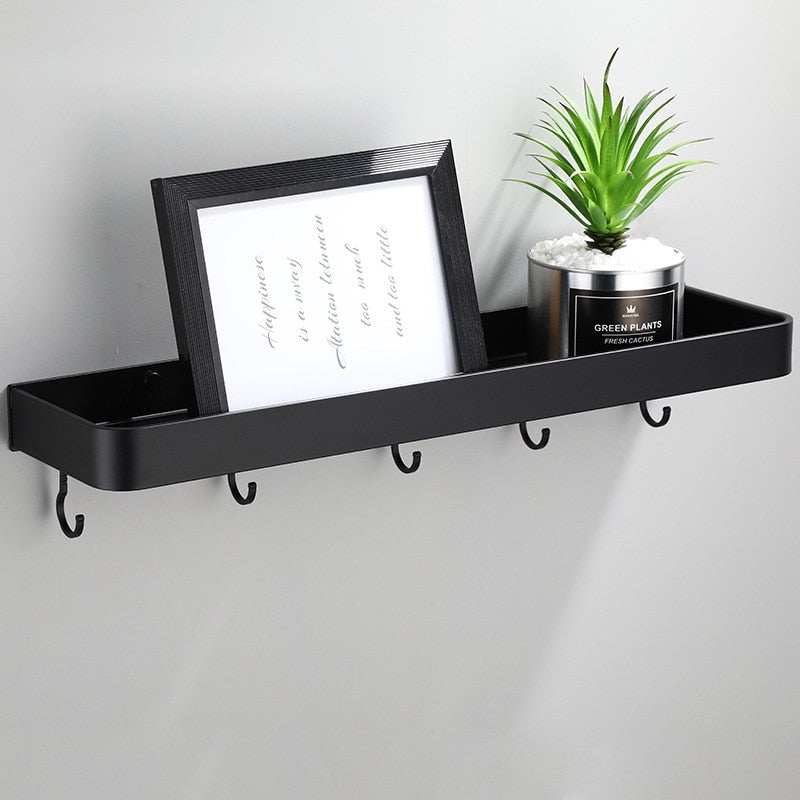 Contemporary Wall Shelf – Slim Metal Storage Rack