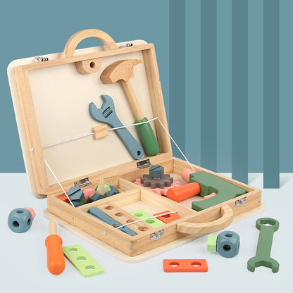 Kids Wooden Building Tool Kit Set - Halri