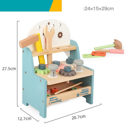 Kids Wooden Building Tool Kit Set