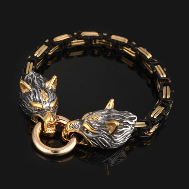 Strong Viking Wolf Leather Bracelet - Halri