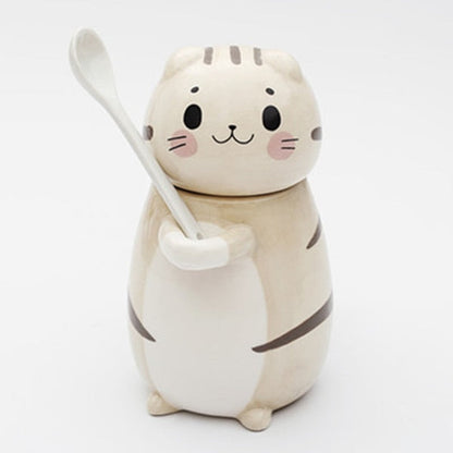 Adorable Kitty Ceramic Coffee Mug Set
