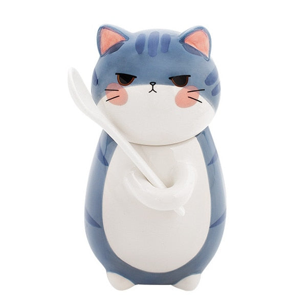 Adorable Kitty Ceramic Coffee Mug Set