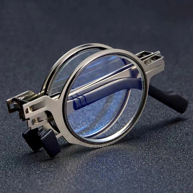 Portable Anti Blue Light Round Reading Spectacles - Halri