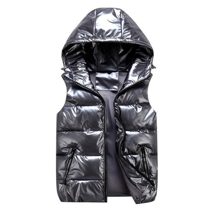 Warm Puffer Vest Zip Up Sleeveless Jacket