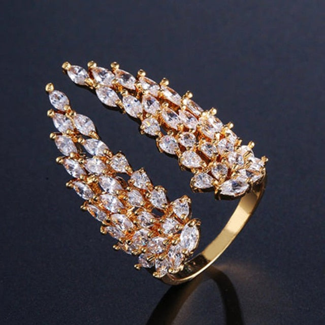 Sparkling Angel Wing Zirconia Women's Rings - Halri