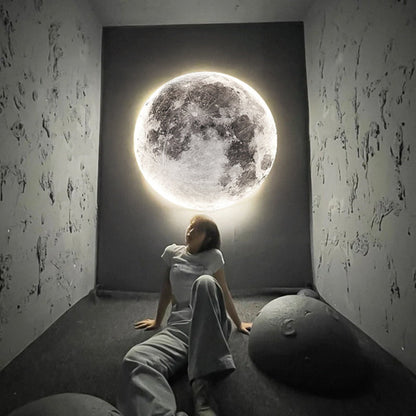 Glowing 3D Moon Earth LED Wall Lamp - Halri
