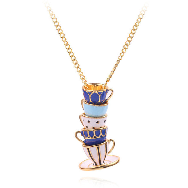 Unique Tea Cup Pendant Necklace - Halri