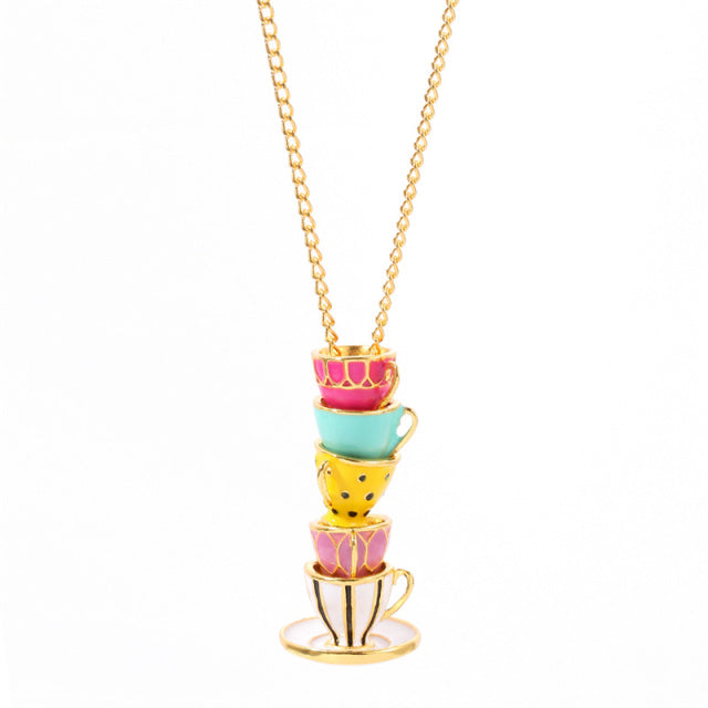 Unique Tea Cup Pendant Necklace