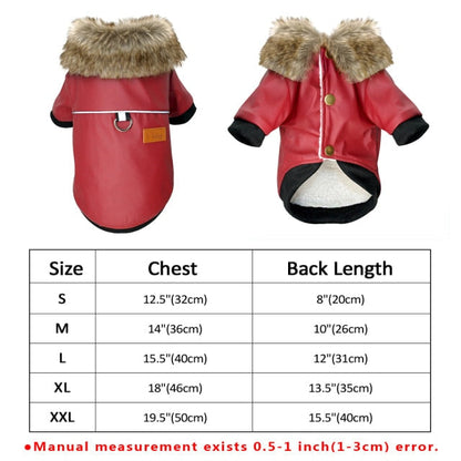 Stylish Chic Leather Dog Coat