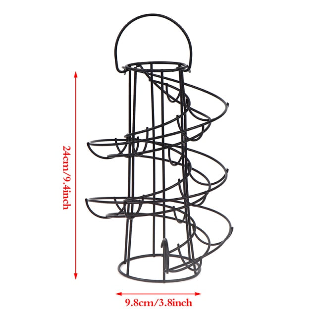 Space Saving Spiral Egg Holder Storage Rack