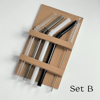 Eco Friendly Reusable Glass Drinking Straws Set