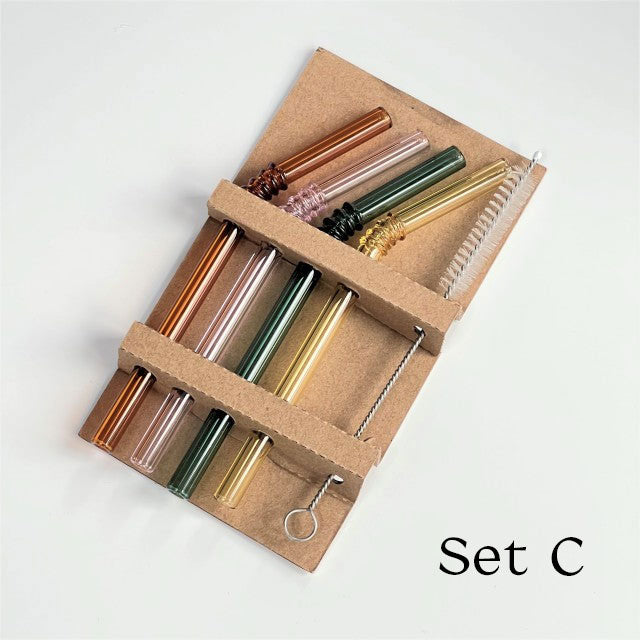 Eco Friendly Reusable Glass Drinking Straws Set