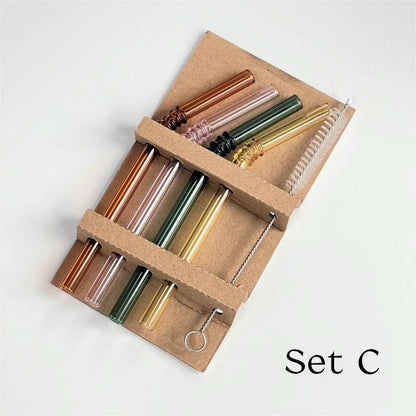 Eco Friendly Reusable Glass Drinking Straws Set