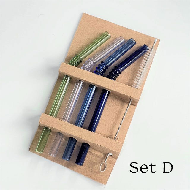 Eco Friendly Reusable Glass Drinking Straws Set