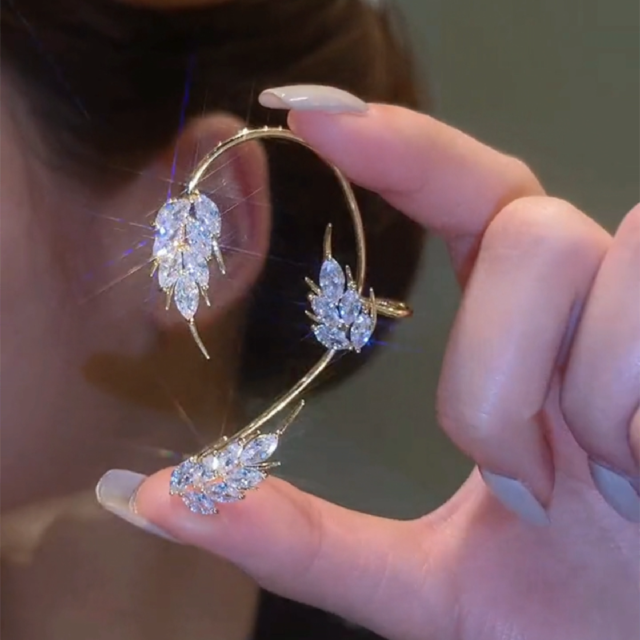 Shiny Crystal Fairy Wing Drop Earrings - Halri