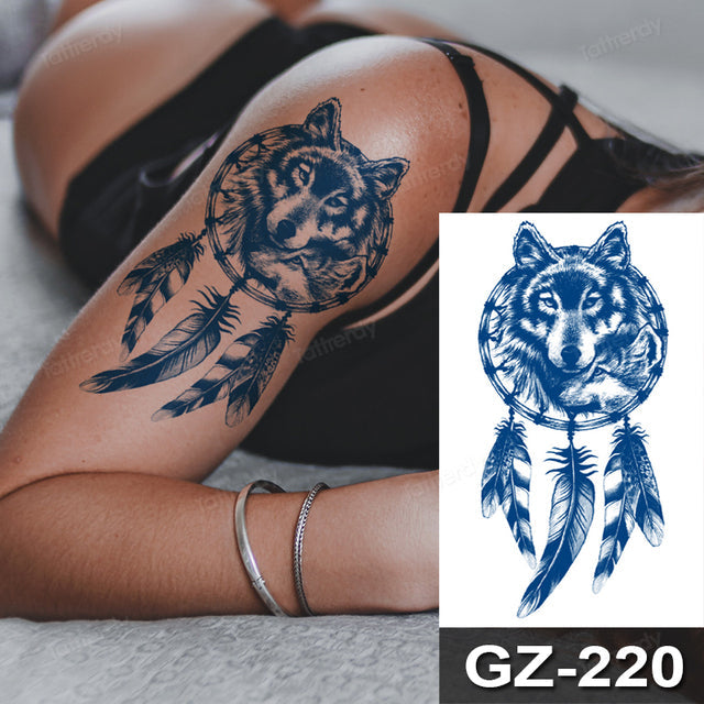 Colorful Boho Temporary Dreamcatcher Tattoo